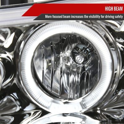 1994-1997 Honda Accord Dual Halo Projector Headlights Chrome/Clear Lens