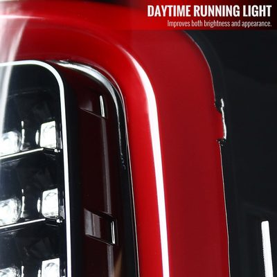 2014-2018 GMC Sierra 1500/2500HD/3500HD LED Tail Lights Jet Black/Clear Lens