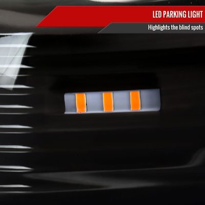 2012-2015 Toyota Tacoma LED Bar Factory Headlights Amber Reflector Matt Black
