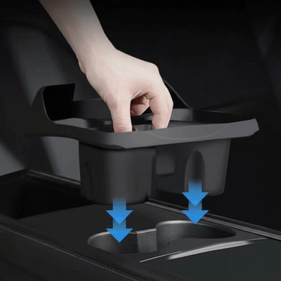 Silicone Center Console Cup Holder Insert for Model 3 & Model Y | Anti-Spill