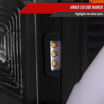 2017-2019 Ford F-250 F-350 F-450 F-550 LED CBar Projector Headlights Jet Black