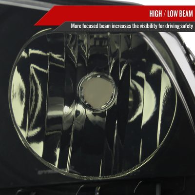 2010-2014 Ford Mustang Factory Style Headlights Black Housing/Smoke Lens