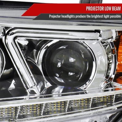 2011-2013 Toyota Highlander Projector Headlights SMD LED Light Strip Chrome