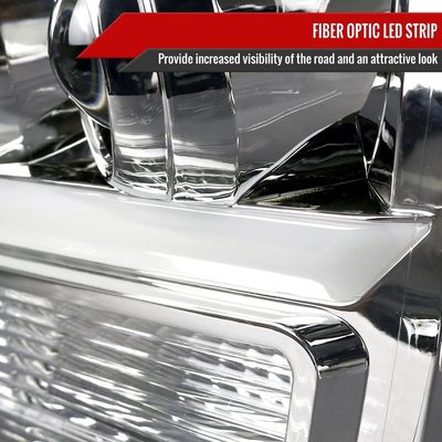 2007-2013 Chevy Avalanche/ 07-2014 Tahoe Suburban LED C-Bar RS Headlights Chrome