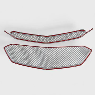 2016-2017 Chevrolet Equinox Grille Overlay Gloss Black 2Pcs ABS Plastic