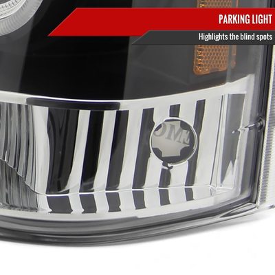1993-1996 Jeep Grand Cherokee Dual Halo Projector Headlights Matt Black/Clear