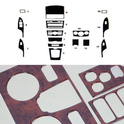 2009-2013 Toyota Corolla Sedan Wooden Look Dashboard Console Trim Kit 15 Pcs