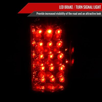 1988-2000 Chevy C10/Silverado/Tahoe/Suburban LED Tail Lights Chrome/Red Smoke