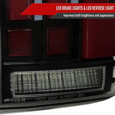 2007-2013 Toyota Tundra Sequential Red LED Bar Tail Lights Glossy Black/Smoke