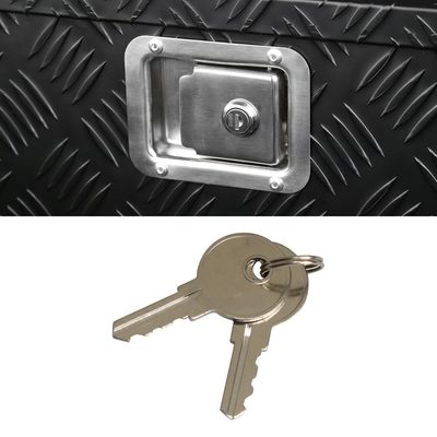 Universal 44" Heavy Duty Black Aluminum Tool Box w/ Side Handles Lock & Keys
