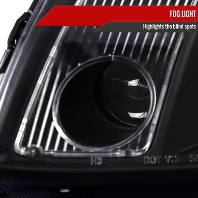 2004-2006 Nissan Maxima Projector Headlights Amber Reflectors Matt Black/Clear