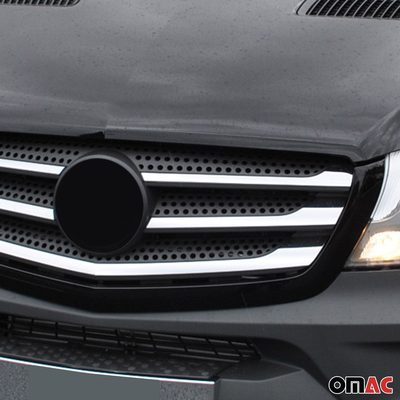 2014-2018 Mercedes Sprinter W906 Front Bumper Grill Trim Molding Stainless Steel 5x