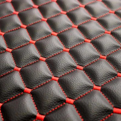 Genesis Leather Breathable Front Seat Cover Pads Black Red 1Pc