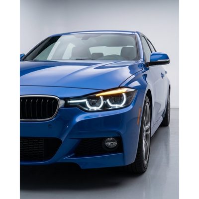 BMW 3 Series F30 / F31 / F35 V3 Smoked Triple-Color LED Headlight Assembly (White / Yellow / Red DRL) 2012 - 2018 (Replaces 63117314531)