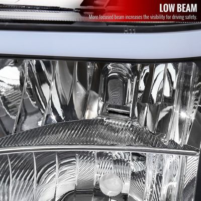 2007-2013 GMC Sierra 1500/2500/3500 LED Bar Factory Headlights Matt Black