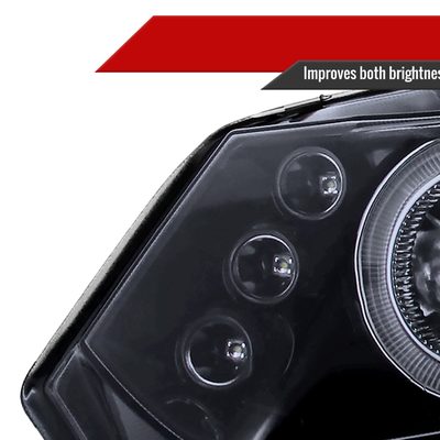 2006-2011 Honda Civic Coupe Dual Halo Projector Headlights Glossy Black/Smoke