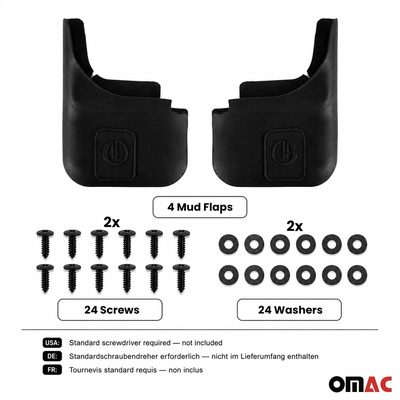 4x Mud Flaps Splash Guards for Volkswagen Tiguan 2009-2017 Universal fit