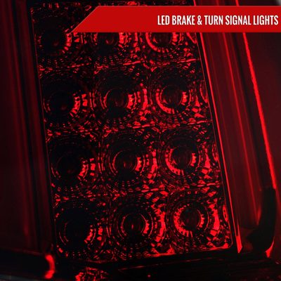 2014-2018 Chevy Silverado 1500 2500HD/Sierra 3500HD LED Tail Lights Red Smoke