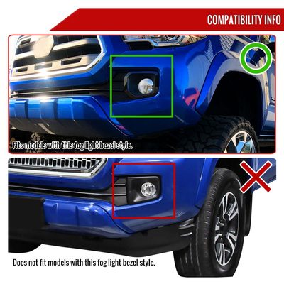 2016-2022 Toyota Tacoma H16 Fog Lights Kit Chrome Housing/Clear Lens
