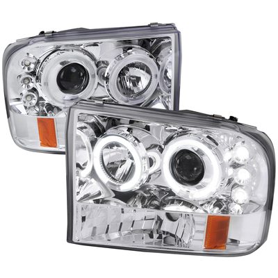 1999-2004 Ford Excursion F-250 F-350 F-450 F-550 Dual Halo Headlights Chrome