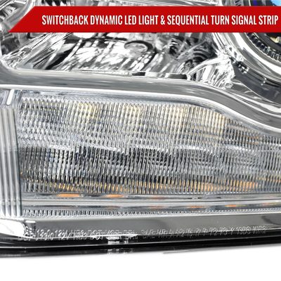 2013-2018 RAM 1500 2500 3500 Sequential LED Signal Projector Headlights Chrome