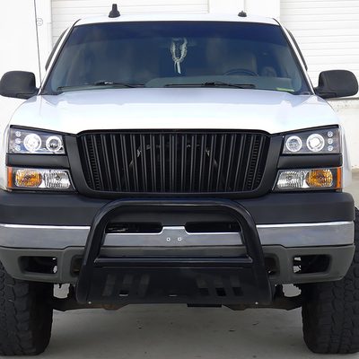 2002-2006 Chevy Avalanche/03-2007 Silverado Dual Halo Projector Headlights Black