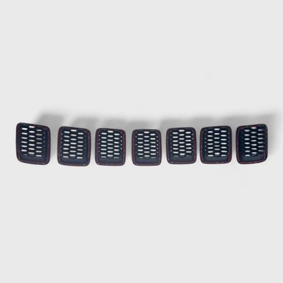 2017-2021 Jeep Compass Grille Overlay Gloss Black 7Pcs ABS Plastic