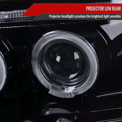 1997-2004 Ford F-150 / 1997-2002 Expedition Dual Halo Projector Headlights Smoke