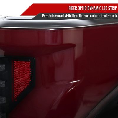 2018-2020 Ford F-150 Turn Signal Animated Red LED Bar Tail Lights Black/Smoke