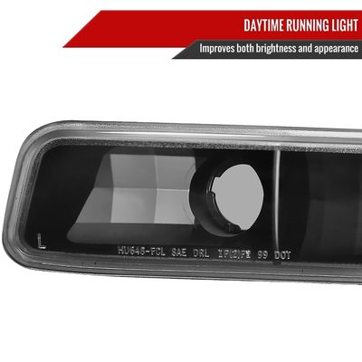 1999-2006 GMC Sierra/Yukon XL/SLT Dual Halo Headlights&Bumper Lights Black