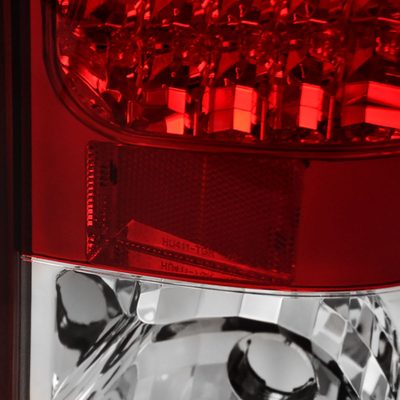 2007-2014 GMC Sierra LED Tail Lights Chrome Housing/Red Clear Lens