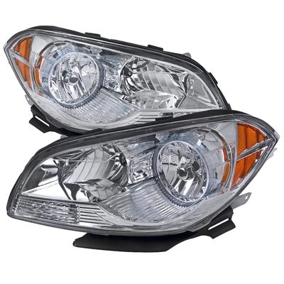 2008-2012 Chevy Malibu LS/LT/LTZ Crystal Headlights Amber Reflectors Chrome