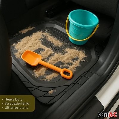 Nissan Rogue Heavy Duty Trim to fit Floor Mats Liner Black All Weather 4Pcs