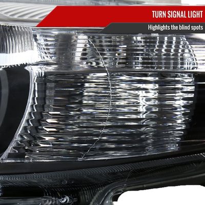 2010-2011 Toyota Camry Projector Headlights Amber Reflectors Matt Black/Clear