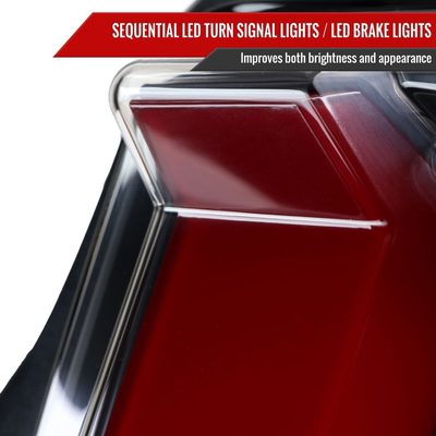 2010-2012 Ford Mustang Sequential LED Tail Lights Satin Black