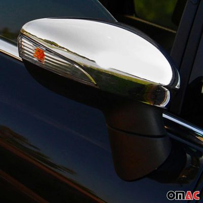 2011-2019 Ford Fiesta Side Mirror Cover Caps Stainless Steel Silver 2 Pcs