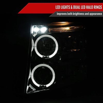 2007-2013 Chevy Silverado 1500/ 2500HD 3500HD Dual Halo Headlights Chrome