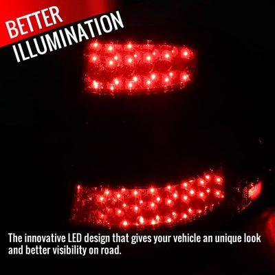 1998-2005 Mercedes Benz W163 M Class LED Tail Lights Chrome/Red Smoke Lens