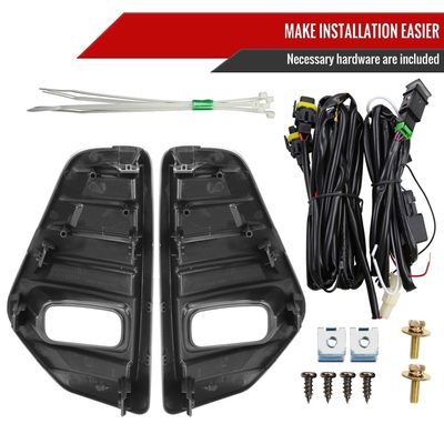 2021-2022 Nissan Kicks LED Fog Lights Kit Glossy Black Housing/Clear Lens