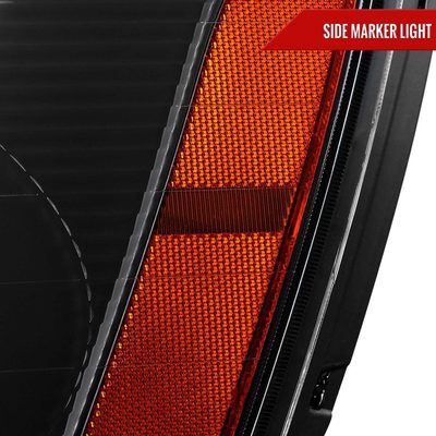 For Chevrolet Equinox 2005-2009 Headlights Switchback LED Bar Turn Signal Matte Black Housing Clear Lens