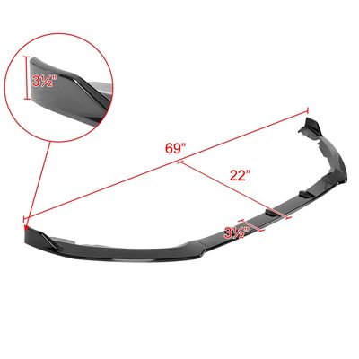 2019-2020 Ford Fusion Glossy Black 3Pcs Front Bumper Lip Splitter Kit