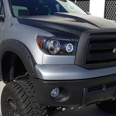 2007-2013 Toyota Tundra/ 08-2017 Sequoia Single Halo Projector Headlights Black