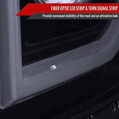 2014-2019 GMC Sierra 1500/2500/3500 LED Bar Headlights LED Signal Lights Black