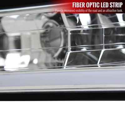 1988-1998 Chevy C10 GMC C/K LED Strip Bumper Corner Signal Lights Chrome/Clear