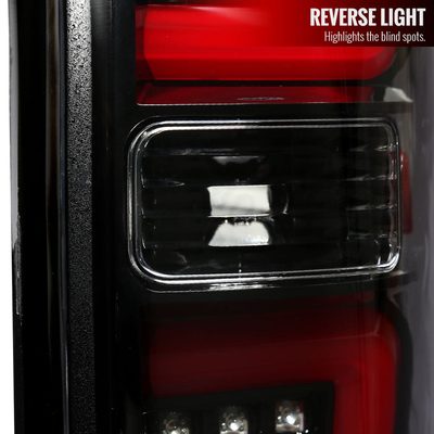 2009-2014 Ford F-150 Red C-Bar LED Tail Lights Jet Black Housing/Clear Lens
