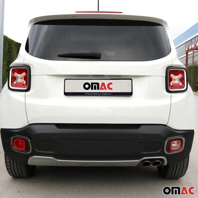 2015-2018 Jeep Renegade Rear Reflector Lamp Rim Frame Dark Steel 2 Pcs