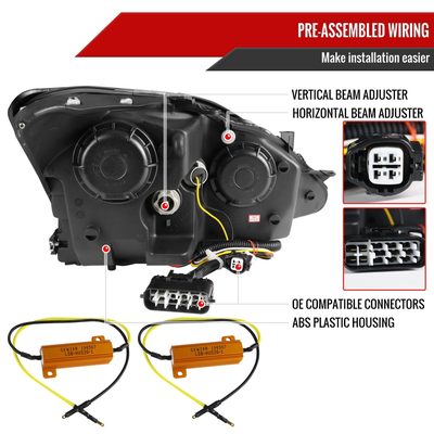 2006-2010 Lexus IS250/IS350 LED Light Projector Headlights Turn Signals Black