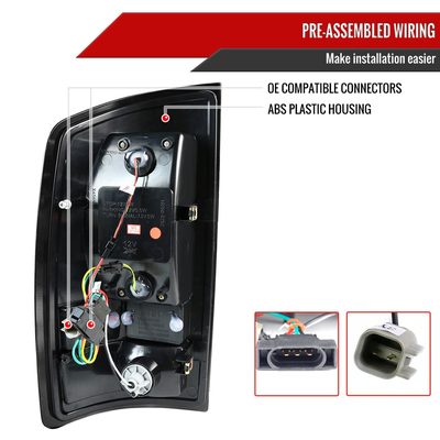 2007-2009 Dodge RAM LED Tail Lights Chrome Housing/Smoke Lens