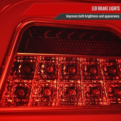 2006-2011 Mercedes Benz W164 ML Class LED Tail Lights Chrome/Red Lens