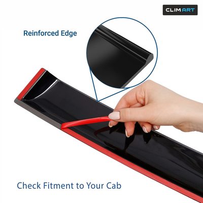 Clim Art Wind Deflectors for Jeep Cherokee 2014-2023 Tape-On Dark Smoke 6Pcs